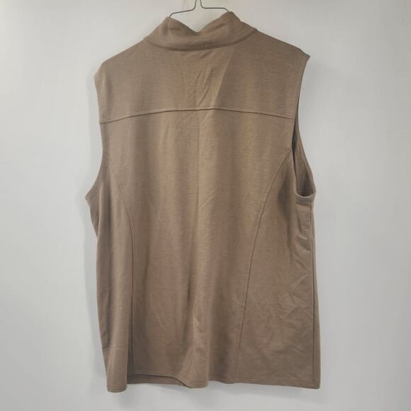 KIM ROGERS Tan Full Zip Vest Womens Size Extra Large XL - Picture 2 of 4